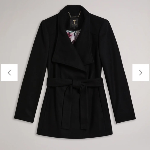 Ted Baker Rytaa Short Wool Coat, Black, Size 2 - Picture 1 of 14